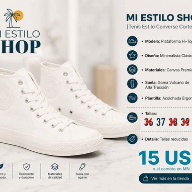 Tenis tipo converse altos y bajos - 7/10