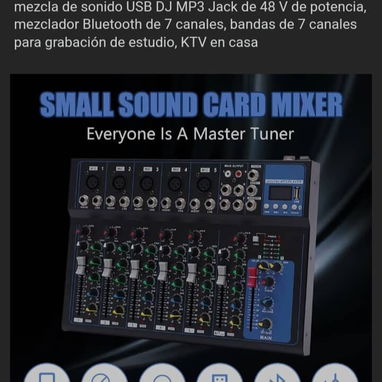 /Sonido/Equipos de Audio/Mixer/🎚️ Consola Mezcladora CeRaBuRET 7 Canales 🎤 Bluetooth + USB + 48V - 2/4