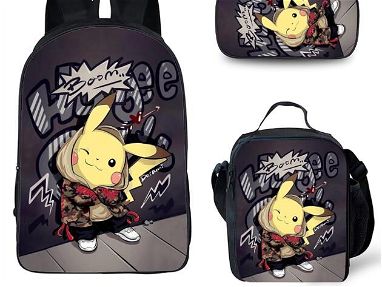 Vendo mochila escolar nueva con lonchera y cartuchera... Con el diseño de Pikachu - Img main-image