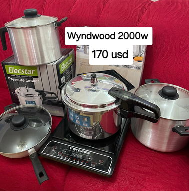 cocina de inducción Wynwood 2000w doble hornilla y simples ,  solas o con set de cazuelas y  olla de inducción - Img 92875361