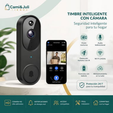 🛍️ Timbre de video llamada Segunda Generación 📝 Timbre inteligente de video, segunda generación, con cámara HD, visión - 2/2