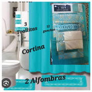 Set para baño. Cortina, alfombras, toallitas 18 piezas - Img 55170754