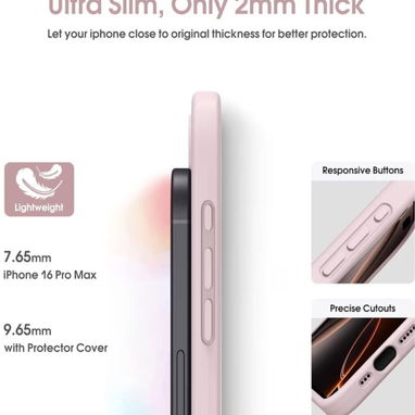 🍀Liquid Silicone Case para iPhone 16 Pro Max – Pink🍀 - Img 122830718