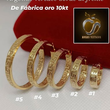 Variedad de modelos de argollas de oro 10k - Img 123681703