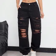 Pantalón negro ripped jeans - Img 57293700