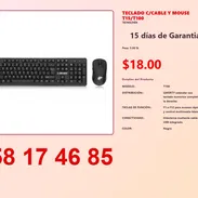 TECLADO C/CABLE Y MOUSE T15/T100 - Img 54839196