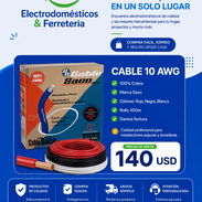 Cable 10 AWG. 100% Cobre. Marca Saco. Colores Rojo, Negro, Blanco. Rollo 100m - Img 56535003