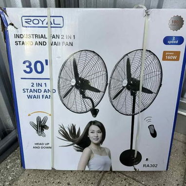 Ventilador Industrial ROYAL 30 pulgadas 2 en 1 pedestal/pie o montado en la pared, con mando a distancia precio $200 USD - Img 124407866