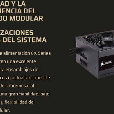 🔌⚡Fuente de alimentación CORSAIR CX750M 80 Plus Bronce Semi-Modular de Bajo Ruido ATX 750 Watt - 2/9