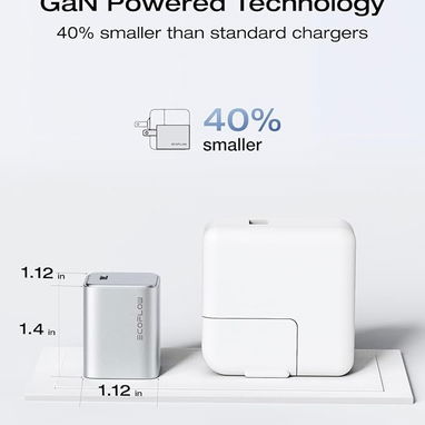 ECOFLOW Cargador USB C, bloque de carga rápida de 30 W GaN tipo C con enchufe plegable - Img 120120856