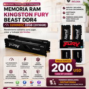 💻⚡ ¡MEMORIA RAM KINGSTON FURY BEAST DDR4 32GB (2x16GB)! ⚡💻 cell 54389456 - Img 56356415
