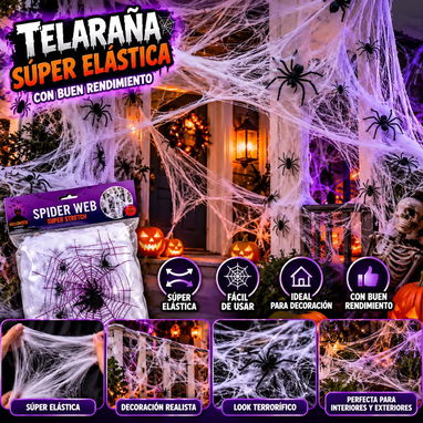 🎃🕷️Arañas y telarañas de varias medidas para decoración de Haloween 🎃 Productos Originales americanos 🇺🇲 - 4/10