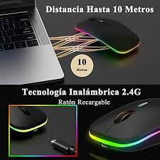 Mouse inalámbrico recargable con Bluetooth 5.0 y conexión 2.4G, con iluminación LED y diseño ultradelgado - Img 100389291