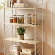 🍀Estante de madera y metal 4 niveles 🍀 ●Medidas: Alto - 90cm Ancho - 64cm Profundidad - 25cm ●Estante de madera mult - Img 58195666
