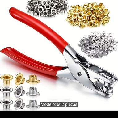 Kit de Pinza Ojaladora y Perforadora con Ojetes Metálicos - 3/10