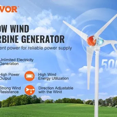 MENSAJERÍA INCLUIDA | Generador Eólico 500W 12V | Turbina de Viento 3 Aspas - Img 122921200