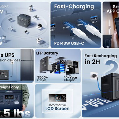 ⚡3600WP-1500WN⚡ ESTACIÓN DE ENERGÍA PORTATIL OUPES 1488WH - 1500W NOMINAL. FACTURA Y GARANTÍA. 54833699 - Img 114784852