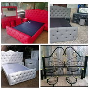 Camas y tapizadas y colchones , llamar al 52422734 o WhatsApp transporte incluido - Img 52674160