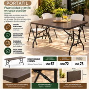 mesas plegables imitación madera - Img 58160098