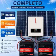 Kit completo inversor 3600w + baterías LifePO4 1920wh c/u + 4 penales 615w c/u - Img 56442546