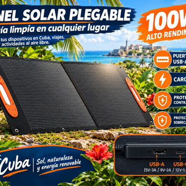 Panel solar 100w plegable y portátil para Ecoflow, Bluetti etc... - 2/2
