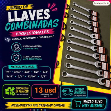 JUEGOS DE LLAVES COMBINADAS MILIMÉTRICAS Y EN PULGADAS - 2/2