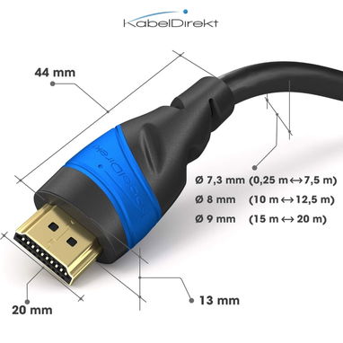 Cable HDMI 20m Alemán conectores chapados en oro - Img 119312066