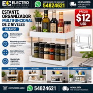 ESTANTE ORGANIZADOR MULTIFUNCIONAL DE 2 NIVELES BLANCO Nuevos - Img 55950760
