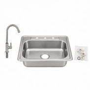🚰 LLAVE CUELLO DE GANSO TIRO RÁPIDO+FREGADERO DE ACERO INOXIDABLE - Img 56367687