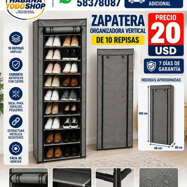 ZAPATERAS ORGANIZADORAS VERTICAL DE 5 Y 10 NIVELES NUEVAS EN CAJA!!! - 2/2