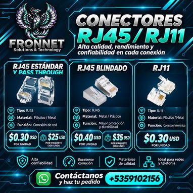 Cable de red utp cat6, conectores Rj45 y Rj11, Fundas Protectoras para Rj45 - 2/3