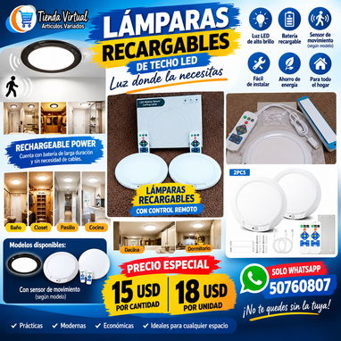 🔋💡 Lámparas recargables 15 USD por cantidad 18 USD por unidad - 2/2
