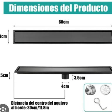 Desagüe _ drenaje piso 🎀 color negro mate 🎀 diseño moderno - Img 124432462