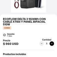 Ecoflow Delta 3  1024Wh  Con Cable XT60I Panel Bifacial 510W - Img 57609698