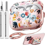 Funda floral para AirPods Pro 3 (2025) con soporte, llavero y kit de limpieza - Img 55805420