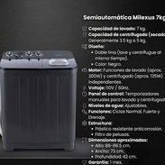 Lavadora Semiautomática Milexus de 7kg - Img 55405086