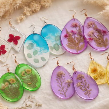 Aretes de resina. Joyería Artesanal Always - Img 123208169
