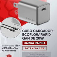 Cargador Ecoflow de carga rápida, color gris, de 20W. Conector C - Img 57878512
