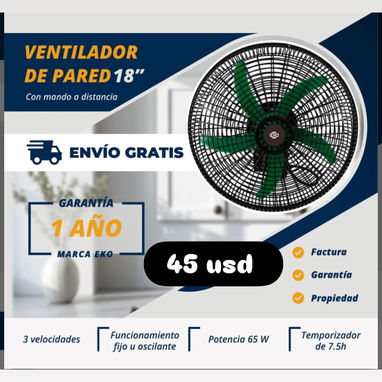 Ventiladores de pared. Nuevos con garantía y domicilio gratis - 2/3