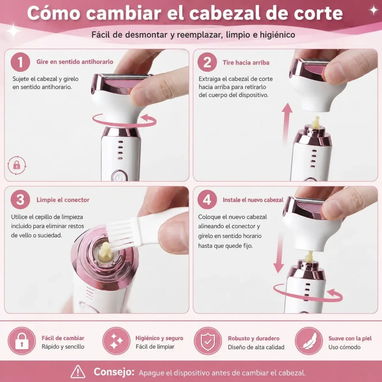 DEPILADORA RASURADORA CORPORAL 5 EN 1 - 6/10