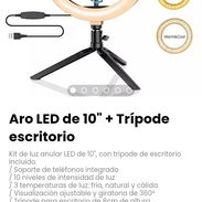 Kit de luz anular LED de 10", con trípode de escritorio incluido. - Img 55786835