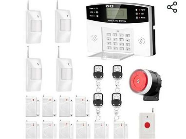 Alarma Inalambrica GSM Profesional con 4 Sensores Movimiento + 10 Magnetico Puerta/Ventana + Botón Pánico + 4 LLaveros - Img main-image