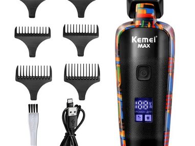 Kemei-5090-empujador de peluquero profesional con pantalla Digital para hombres, cortadora de pelo, patrón de Graffiti a - Img main-image