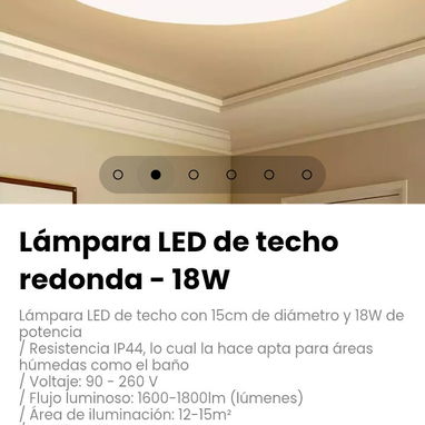 Lámpara LED de techo redonda con 15cm de diámetro  - 18W de potencia - 2/5