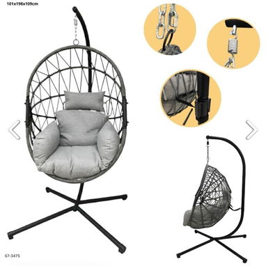🥚🌿 COLUMPIO DE HUEVITO PARA TERRAZA – Relax y estilo suspendido en tu espacio al aire libre 🌿🥚 - Img 128161257