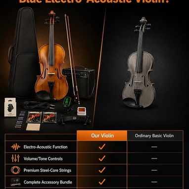 VIOLÍN ELÉCTRICO MARCA PYY. En su estuche sin el arco. - 2/4