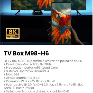 TV Box M98-H6 permite disfrutar de películas en 8K. - 6/6