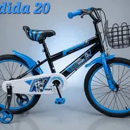 Bicicletas medida 20 con cesta y ruedas de apoyo nuevas en su caja azul roja, naranja y amarilla - Img 56802939