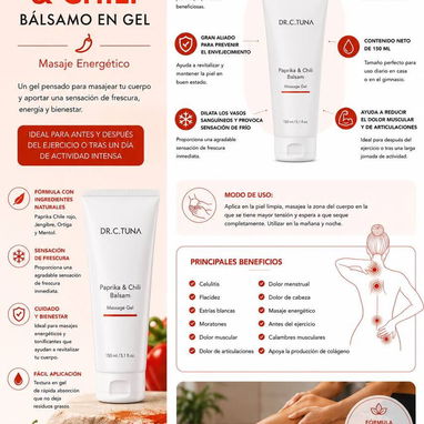 GEL BÁLSAMO DE PAPRIKA 150ml🌶️🌶️ Reduce flacidez, celulitis y estrías, tonifica la piel🌶️🌶️ - 2/3
