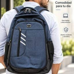 Mochila para laptop con puerto USB – 30 USD  Mochila amplia y acolchada, ideal para trabajo, universidad y uso diario. - 3/6